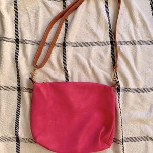Hot pink leather or pleather boutique purse